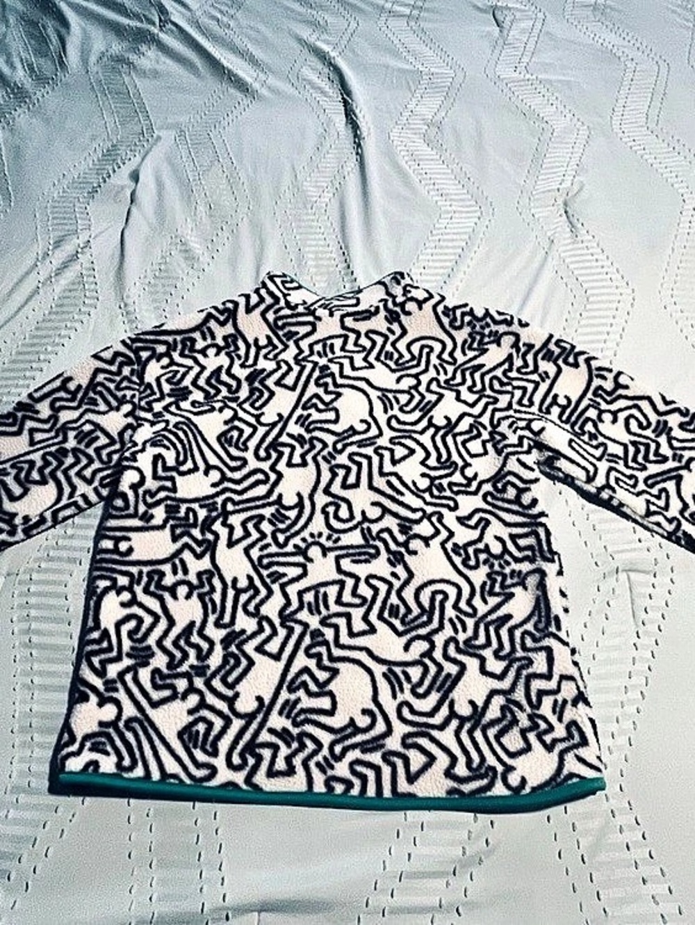 H&M Keith Haring x H&M Fleece 1/4 Zip Pullover Abstract Zip